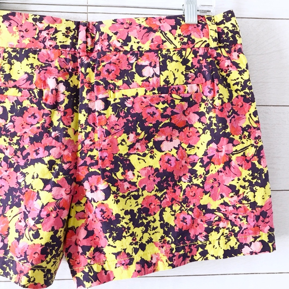 LOFT Pink Yellow Prism Floral Print Shorts - Picture 8 of 8
